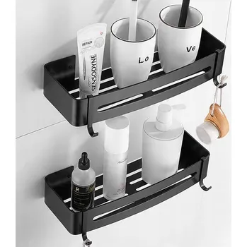 police ZÁVĚSNÁ KOUPELNOVÁ POLICE DO SPRCHY ČERNÁ 2KS