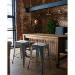 Sada 2 stoliček šedých kovových barových 60 cm moderní podkrovní průmyslová sada kuchyňských stoliček Beliani