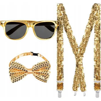 Sluneční brýle Sada doplňků Boland Sequins Silvestrovská zlatá
