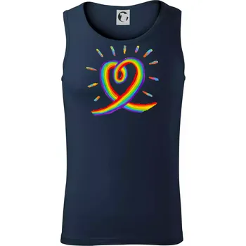 Srdce pride duha kreslená - Tílko pánské Core - M ( Námořní modrá (velmi tmavá - téměř černá) )