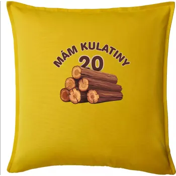 Polštář Mám kulatiny 20 - Polštář 50x50 - 50x50 - Pouze potah ( Žlutá )