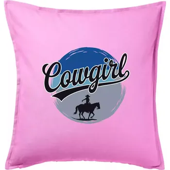 Polštář Cowgirl modrý pruh - Polštář 50x50 - 50x50 - Pouze potah ( Růžová )
