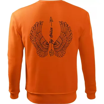 Pánská mikina Párova mikina - Jeho anděl , Její strážce - Mikina Essential pánská - 3XL ( Oranžová )