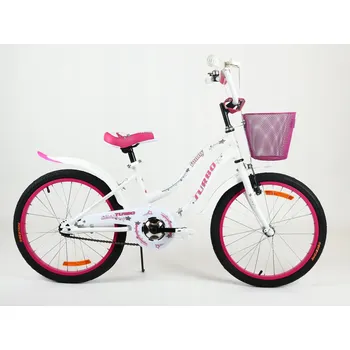Dětské kolo Dětské kolo FUNNY 20" bílo-růžové s košíkem a podpěrou
