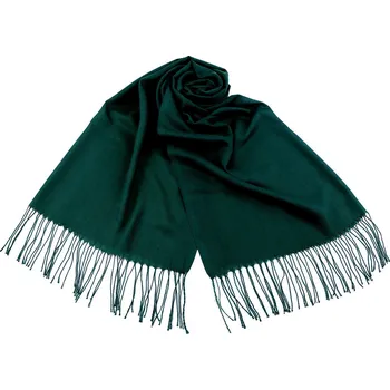 Šála Šátek / šála jednobarevná s třásněmi 65x175 cm, barva 3 zelená tmavá