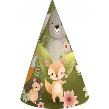 Čepice Narozeninové čepičky Lesní zvířátka Lesní přátelé 6 kusů Narozeniny
