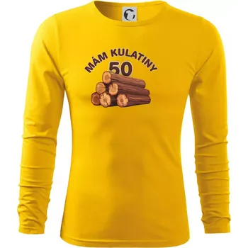 Pánské tričko Mám kulatiny 50 - Triko s dlouhým rukávem FIT-T long sleeve - 2XL ( Žlutá )