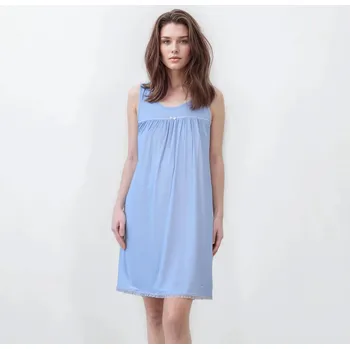 Dámské noční prádlo TREAT WEAR DÁMSKÁ NOČNÍ KOŠILKA - HYDRATE LIGHT RAMÍNKA: Modrá 3XL