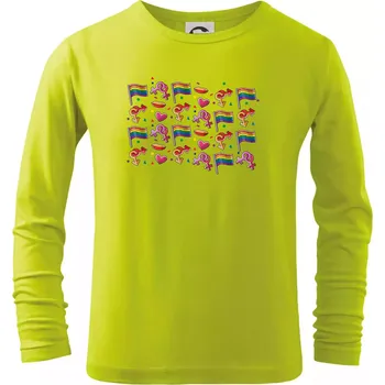 Chlapecké oblečení LGBT Vlajky - Triko dětské Long Sleeve - 104-110cm / 3-4 roky ( Limetková )