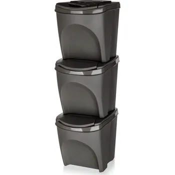 Odpadkový koš Prosperplast Sada odpadkových košů SORTIBOX 25l, 3 ks, šedý kámen