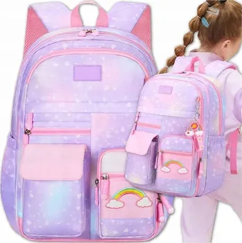 Školní batoh Lukoss růžový Školní batoh batoh s více přihrádkami do školy, Lukoss , růžový, 15 l