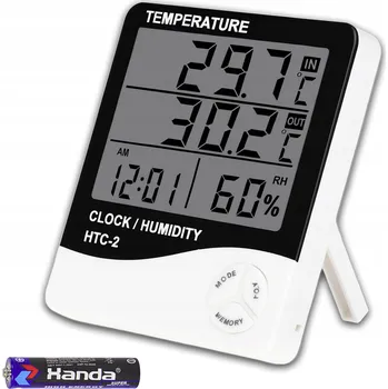 Hodiny STACJA POGODOWA HIGROMETR ELEKTRONICZNY TEPLOMĚR BUDÍK HODINY + BATERIE