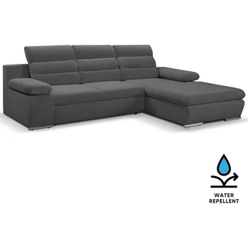Sedací souprava Sedací souprava GRECO MINI | 278x185 cm | PRAVÁ | 97 tmavě šedá WATER REPELLENT | rozkládací + úložný prostor