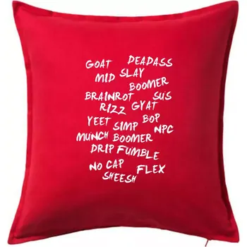 Polštář Generace Z - Gen Z slovník - Polštář 50x50 - 50x50 - Pouze potah ( Červená )