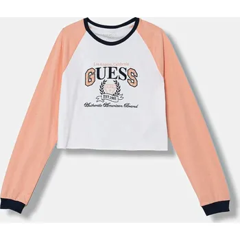 Oblečení a móda Dětské bavlněné tričko s dlouhým rukávem Guess J5YI27.K8HM4.9BYA oranžová 32X, vel. 136-146