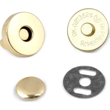 Magnetické zapínání Ø18 mm s nýtkem, barva 4 zlatá klasik
