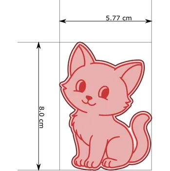 Vykrajovátko Naše Vykrajovátko Kočka - sada vykrajovátko + razítko Velikost: 8 cm Vykrajovátko