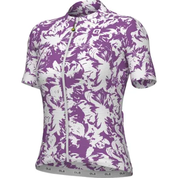 cyklistický dres ALÉ Cyklistický dres s krátkým rukávem - ESSENZA PRAGMA - bílá/fialová M