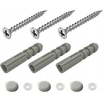 Vrták Šrouby 3,5x35 mm + Hmoždinka 6x30 mm + Bílé záslepky Sada 3 ks