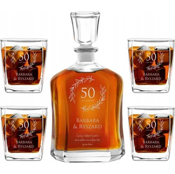 Sklenice Karafa na whisky Murrano + sada 4 sklenice 0,7l