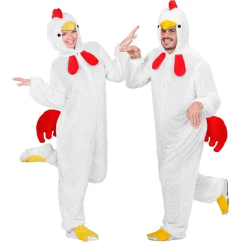 Karnevalový kostým Kostým kuře, overal s kapucí - M/L (175 cm)
