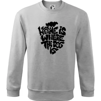 Pánská mikina Home is where the dog - Mikina Essential pánská - S ( Světlešedý Melír )