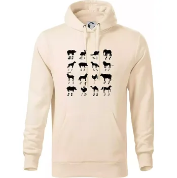 Pánská mikina Zvířecí stopy s obrázkem zvířete - stopy zvířat - Mikina pánská Cape s kapucí - 5XL ( Mandlová )