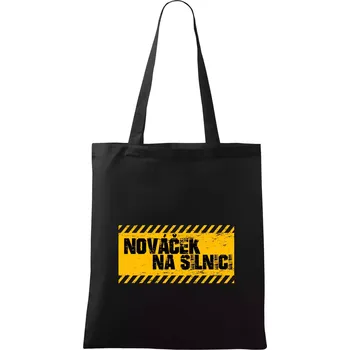 Nákupní taška Autoškola - Nováček na silnici - Taška bavlněná - 42 x 38 cm ( Černá )