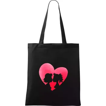 LGBT srdce lesby - Taška bavlněná - 42 x 38 cm ( Černá )