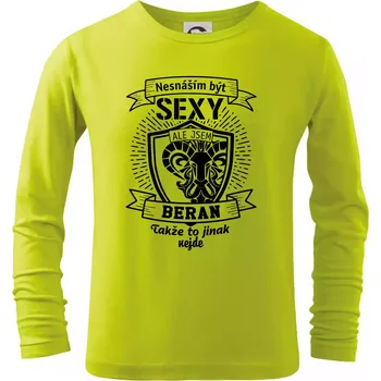 Chlapecké tričko Nesnáším být tak skvělý - Beran - Triko dětské Long Sleeve - 122 cm/6 let ( Limetková )