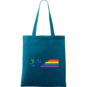 Gay symbol duha - Taška bavlněná - 42 x 38 cm ( Petrolejová )