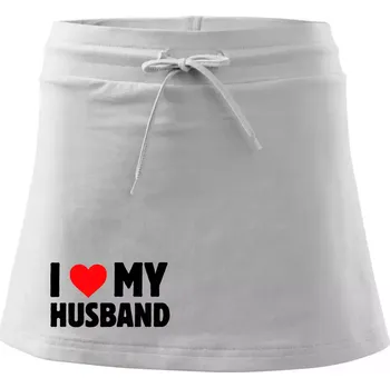 Dámská sukně I love my husband - Sportovní sukně - two in one - L ( Bílá )