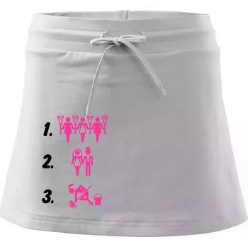 Dámská sukně Před a po žena - Sportovní sukně - two in one - XS ( Bílá )