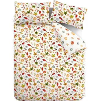 Povlečení Bílo-oranžové povlečení na jednolůžko 135x200 cm Autumn Pumpkins – Catherine Lansfield ID_1747510