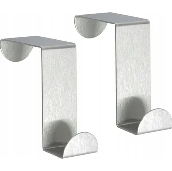 Věšák VĚŠÁK HÁČEK NA DVEŘE BEZ VRTÁNÍ NEREZOVÁ OCEL 2 KS PRO DVEŘE MAX. 4 CM