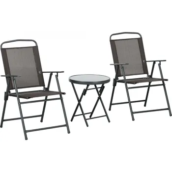 3dílná kovová zahradní sada | hnědá