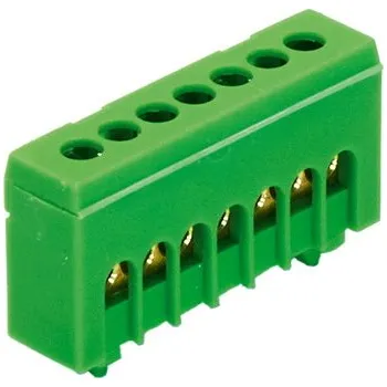 Rozvaděč Svorkovnice PE7H zelená (7x16mm2) IP20 MOREK MAD1007G15