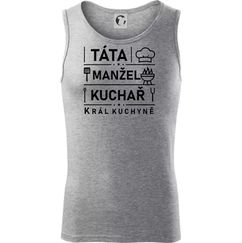Táta manžel kuchař král kuchyně - Tílko pánské Core - S ( Tmavě šedý melír )