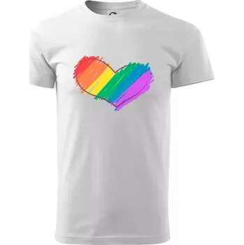 Pánské tričko Srdce čmárané - Klasické pánské triko vyšší gramáže - 4XL ( Bílá )