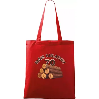 Nákupní taška Mám kulatiny 70 - Taška bavlněná - 42 x 38 cm ( Červená )