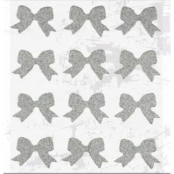 samolepka Titanum Samolepky se stříbrnými mašličkami 12 ks