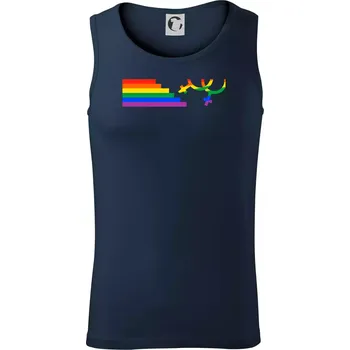 Lesby symbol duha - Tílko pánské Core - S ( Námořní modrá (velmi tmavá - téměř černá) )