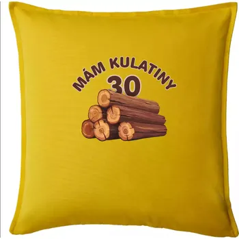Polštář Mám kulatiny 30 - Polštář 50x50 - 50x50 - Pouze potah ( Žlutá )