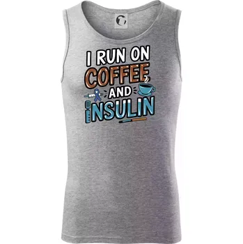 I Run On Coffee And Insulin - Tílko pánské Core - 2XL ( Tmavě šedý melír )