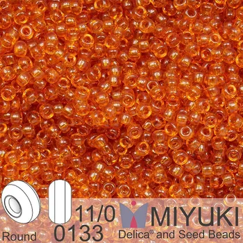 Korálek Korálky Miyuki Round 11/0. Barva 0133 Tr Topaz. Balení 5g.