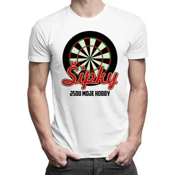 Žertovný předmět Šipky jsou moje hobby - pánské tričko s potiskem- Tričkový.cz