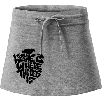 Dámská sukně Home is where the dog - Sportovní sukně - two in one - S ( Tmavě šedý melír )