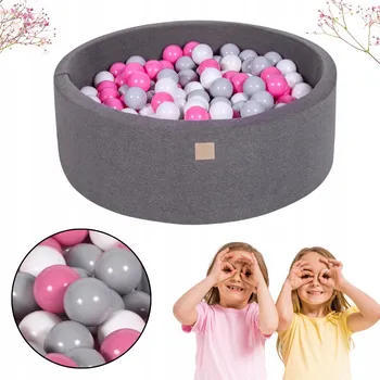 Suchý bazén Kulatý Suchý Bazén s Míčky 7cm pro Děti, 90x30cm/200 míčků, Bavlna