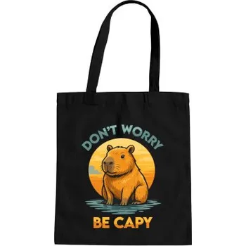 Žertovný předmět Don't worry, be capy - taška s potiskem- Tričkový.cz