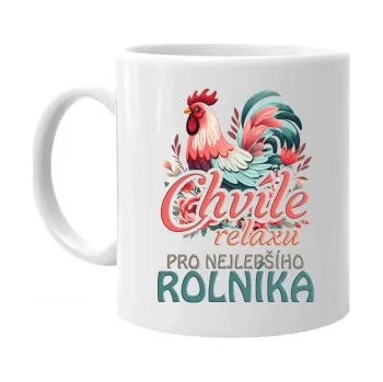 Žertovný předmět Chvíle relaxu pro nejlepšího rolníka - hrnek s potiskem- Tričkový.cz